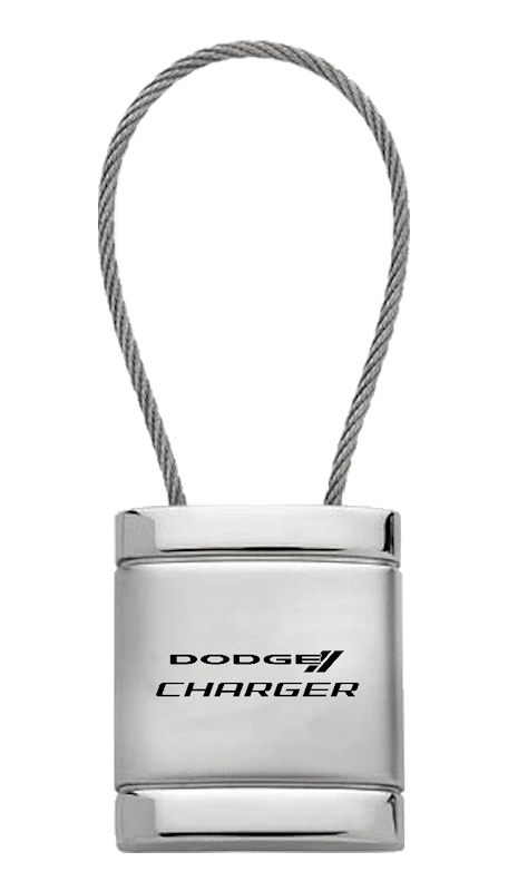 Charger Satin-Chrome Cable Key Fob - Silver