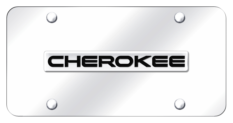 Cherokee Name License Plate - Chrome on Mirrored