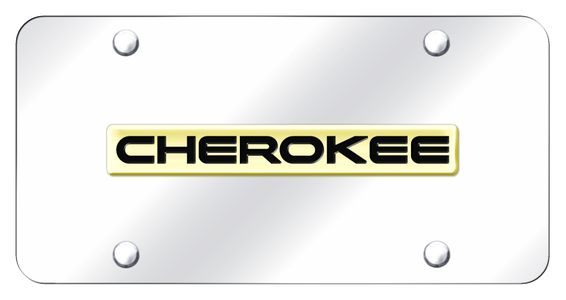 Cherokee Name License Plate - Gold on Mirrored