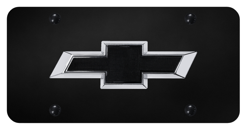 Chevrolet Black OEM License Plate - Chrome on Black