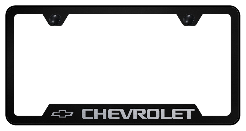 Chevrolet Laser Etched Stainless Steel Cut-Out Frame - Finish:Black