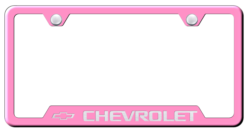 Chevrolet Cut-Out Frame - Laser Etched Pink