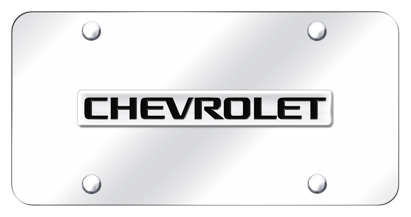 Chevrolet Name License Plate - Chrome on Mirrored