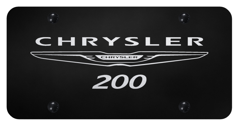 Chrysler 200 License Plate - Laser Etched Black