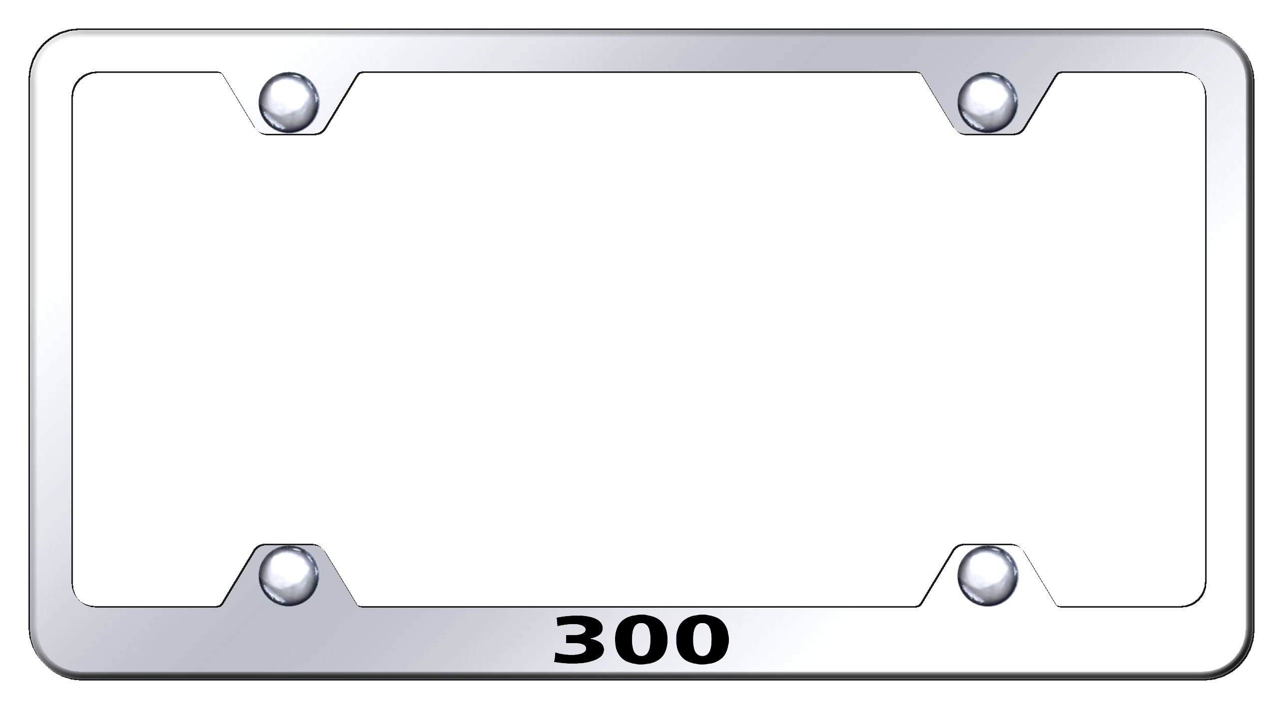 Chrysler 300 Laser Etched Stainless Steel Wide License Plate Frame - Finish:Mirror