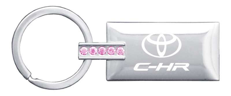 Chrysler Jeweled Rectangular Key Fob - Pink