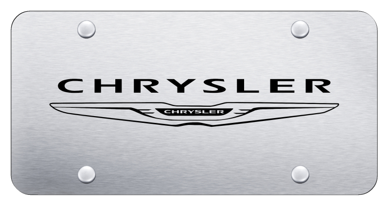 Chrysler Name and Logo License Plate - Laser Etched Brushed