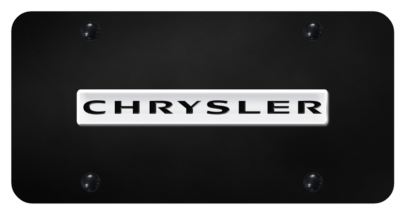 Chrysler Name License Plate - Chrome on Black