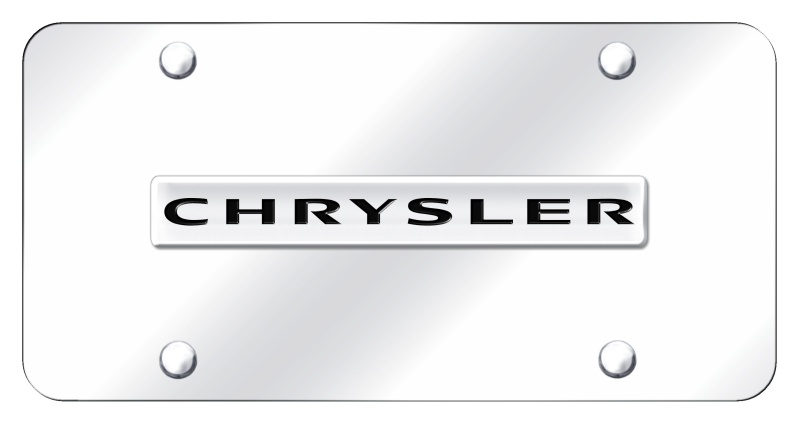 Chrysler Name License Plate - Chrome on Mirrored