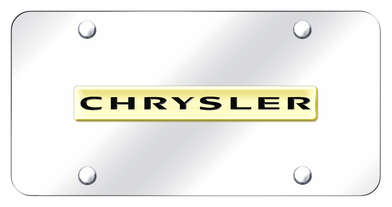 Chrysler Name License Plate - Gold on Mirrored