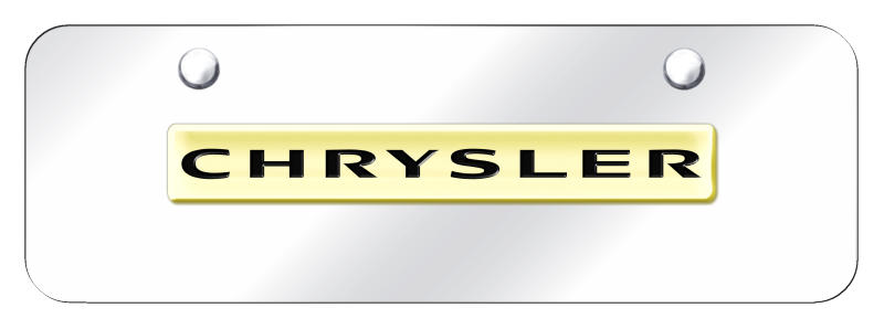 Chrysler Name Mini Plate - Gold on Mirrored