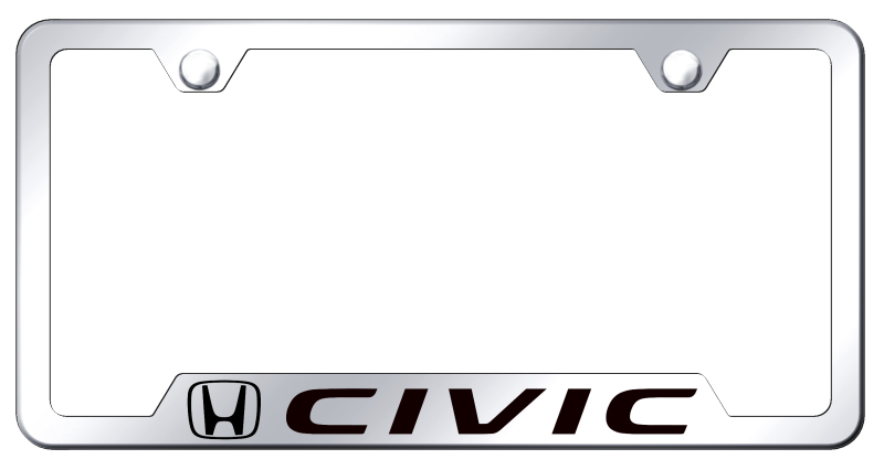 Civic Cut-Out Frame - Laser Etched Mirrored