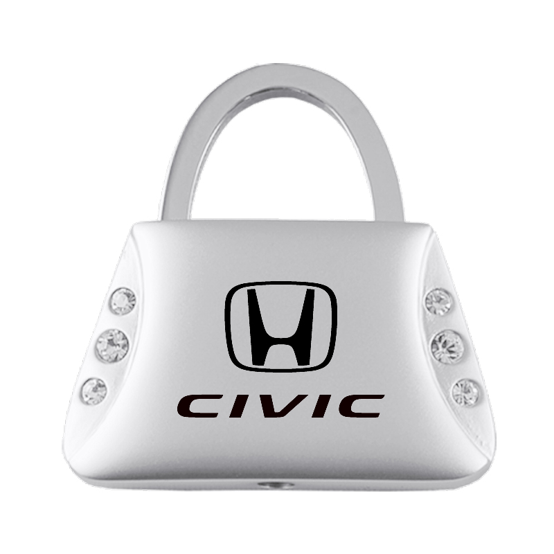 Civic Jeweled Purse Key Fob - Silver