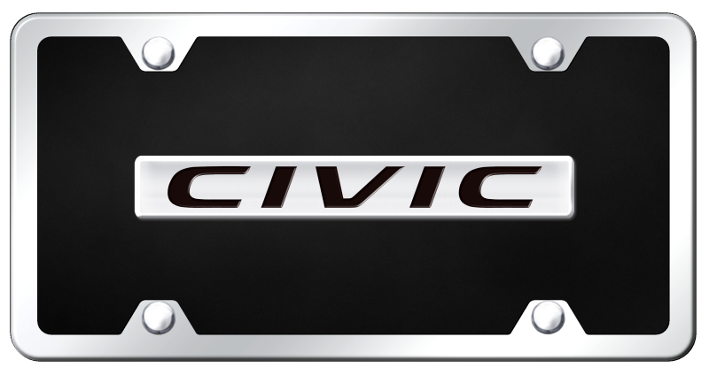 Civic Name Acrylic Kit - Chrome on Black