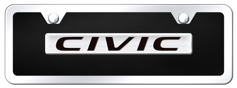 Civic Name Acrylic Mini Kit - Chrome on Black