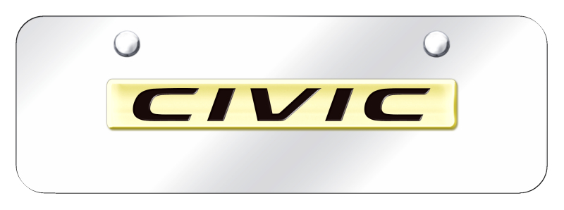 Civic Name Mini Plate - Gold on Mirrored
