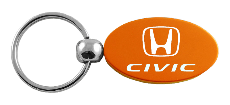 Civic Oval Key Fob - Orange
