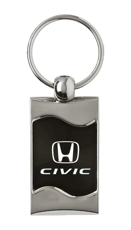 Civic Rectangular Wave Key Fob - Black