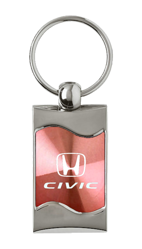 Civic Rectangular Wave Key Fob - Pink