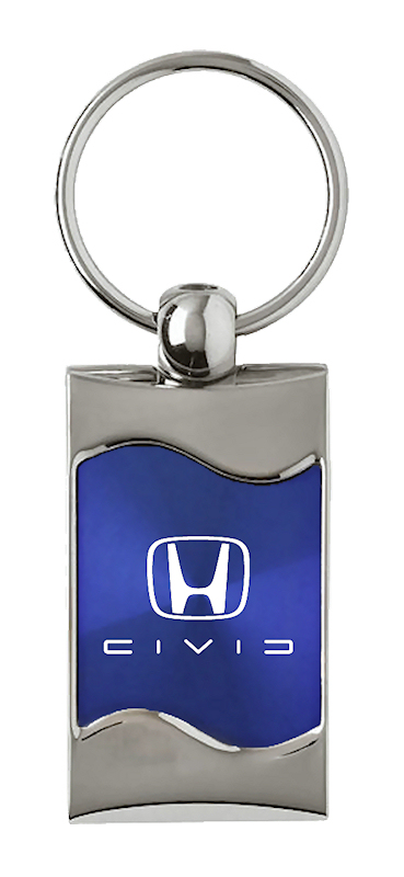 Civic (Reverse C) Rectangular Wave Key Fob - Blue