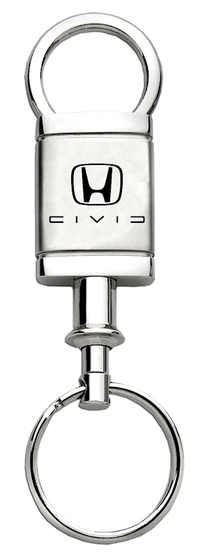 Civic (Reverse C) Satin-Chrome Valet Key Fob - Silver