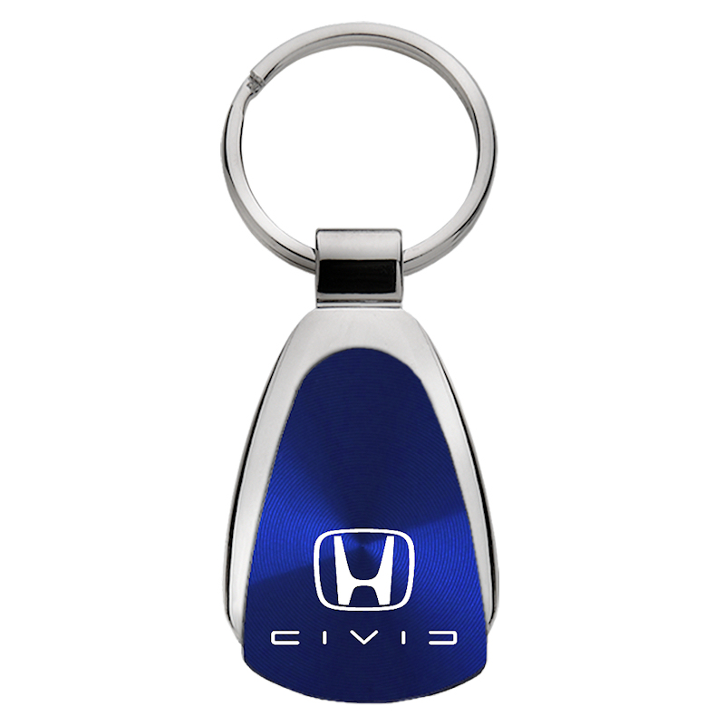 Civic (Reverse C) Teardrop Key Fob - Blue