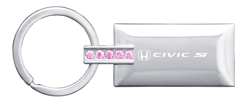 Civic SI Jeweled Rectangular Key Fob - Pink