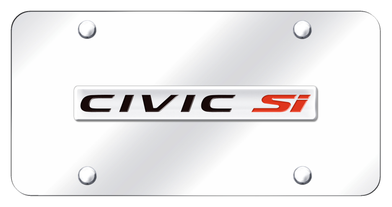 Civic SI Name License Plate - Chrome on Mirrored