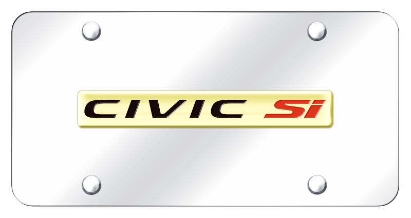 Civic SI Name License Plate - Gold on Mirrored