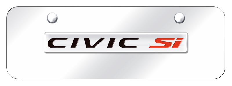 Civic SI Name Mini Plate - Chrome on Mirrored