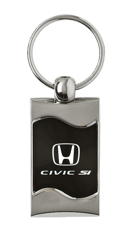 Civic SI Rectangular Wave Key Fob - Black