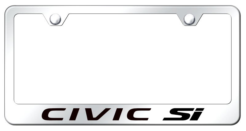 Honda Civic Si Laser Etched Stainless Steel License Plate Frame - Finish:Mirror