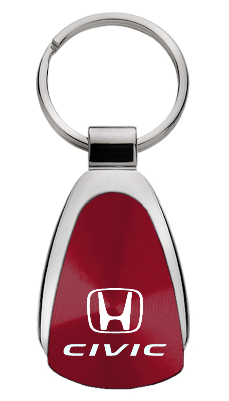 Civic Teardrop Key Fob - Burgundy
