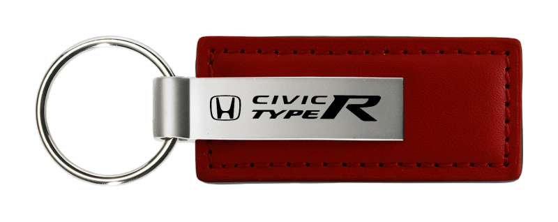 Civic Type R Leather Key Fob - Burgundy