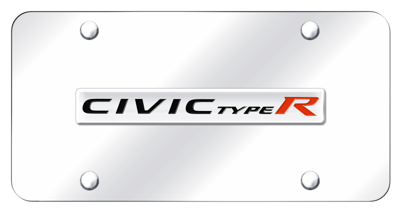 Civic Type R Name License Plate - Chrome on Mirrored