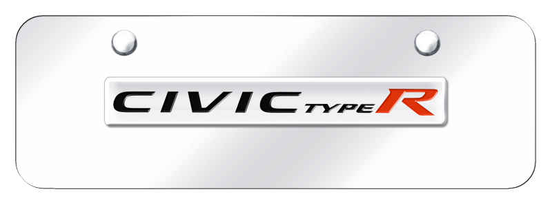 Civic Type R Name Mini Plate - Chrome on Mirrored
