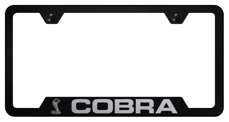 Cobra Laser Etched Stainless Steel Cut-Out Frame - Finish:Black