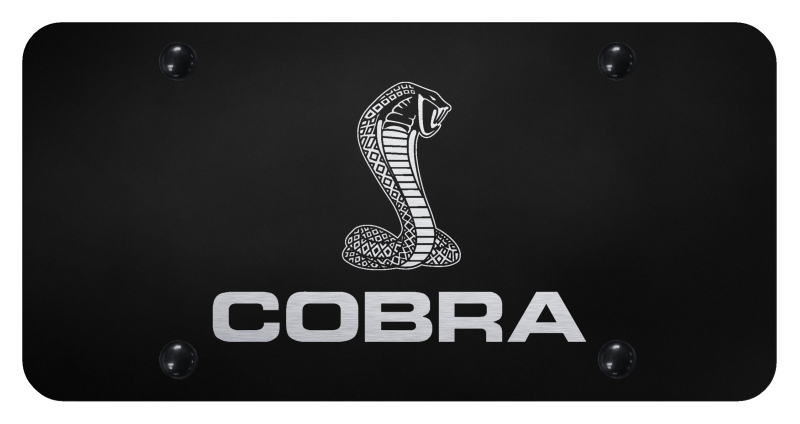 Cobra License Plate - Laser Etched Black