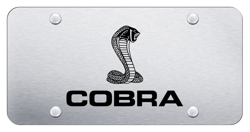 Cobra License Plate - Laser Etched Brushed