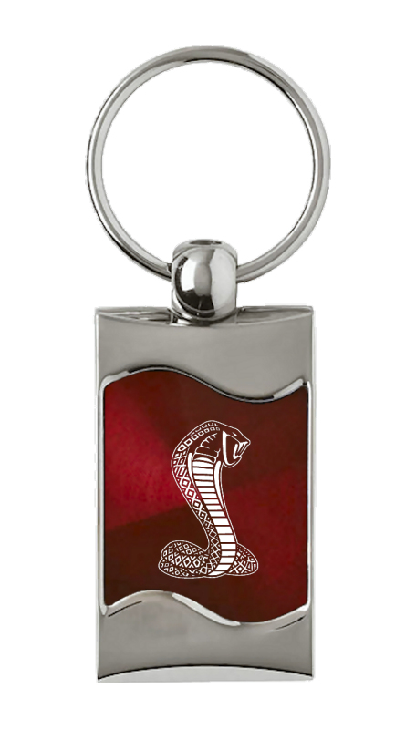Cobra Rectangular Wave Key Fob - Burgundy