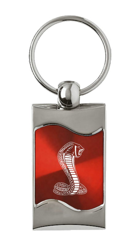 Cobra Rectangular Wave Key Fob - Red