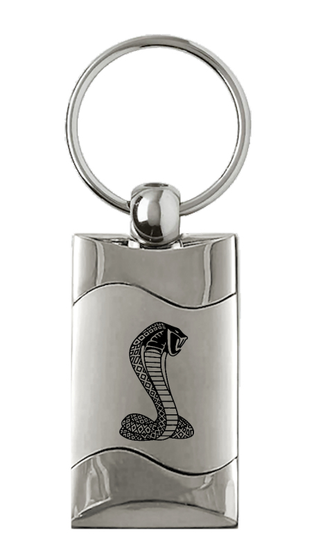Cobra Rectangular Wave Key Fob - Silver