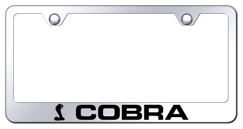 Ford Cobra Laser Etched Stainless Steel License Plate Frame - Finish:Mirror