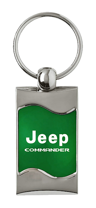 Commander Rectangular Wave Key Fob - Green