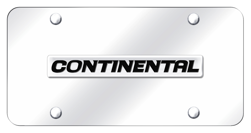 Continental Name License Plate - Chrome on Mirrored