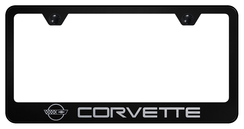Corvette C4 Stainless Steel Frame - Laser Etched Black