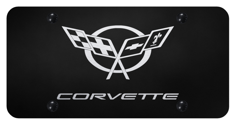 Corvette C5 License Plate - Laser Etched Black
