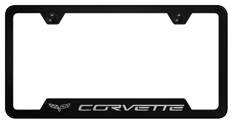 Corvette C6 Cut-Out Frame - Laser Etched Black