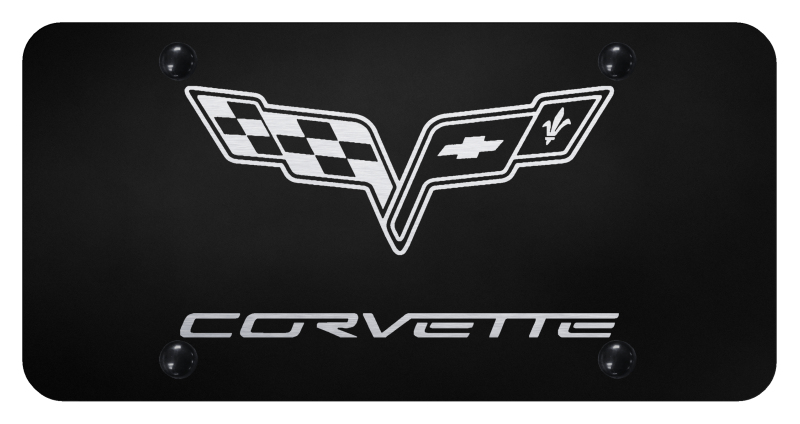 Corvette C6 License Plate - Laser Etched Black