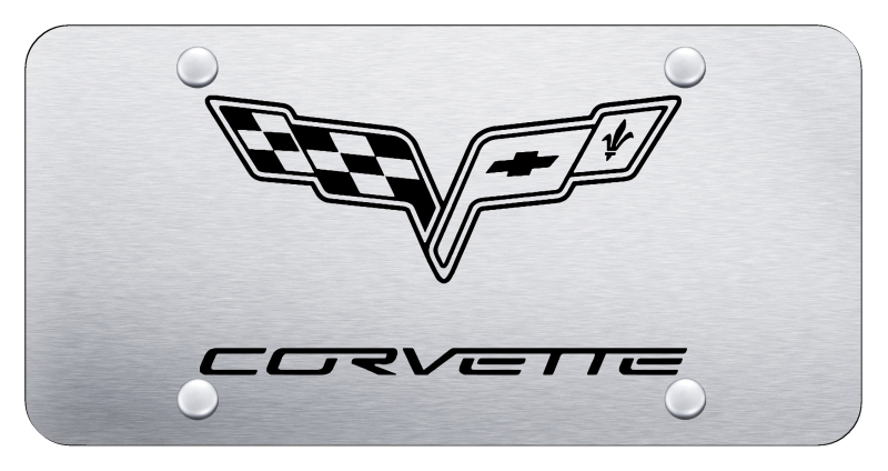 Corvette C6 License Plate - Laser Etched Brushed